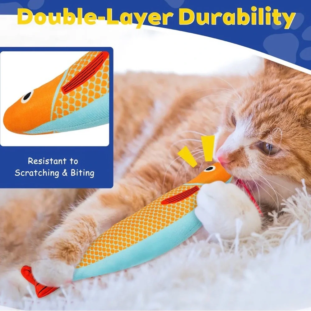 Petprana Cat Toys - 3 FISH in box!! Interactive cat Fun toy For Active Cats